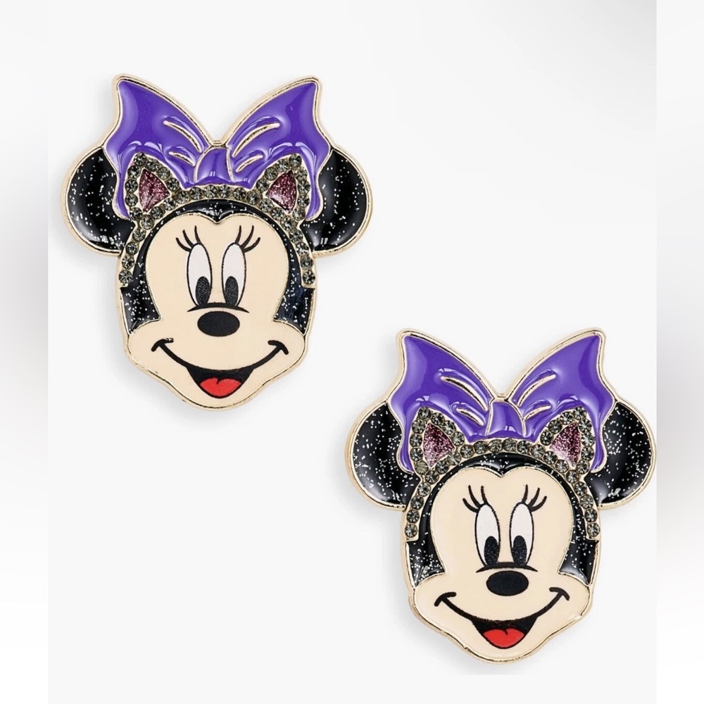 Disney X Baublebar Halloween Minnie Mouse Wearing Purple Kitty Ears Stud Earring